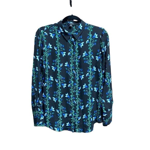 Ann Taylor Floral Button Down Blouse Size Medium - Picture 1 of 7